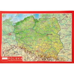 Georelief Reliefpostkarte Polen - bunt