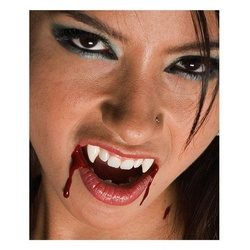 Horror-Shop Vampir-Kostüm Vampir Eckzähne als Dracula Gebiss für Halloween S weiß