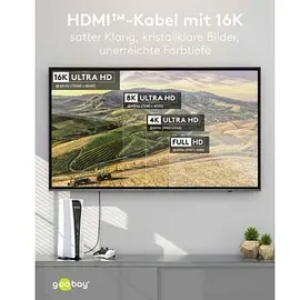goobay Ultra96 HDMI Kabel HDMI auf HDMI 1 m Schwarz/Gold