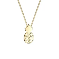 Elli Ananas Frucht 925 Sterling Silber goldfarben Damen 