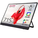 Ricoh Tragbarer Monitor 150BW 15,6 Zoll, 1920 x 1080, OLED, USB C, leicht, mit Touchscreen und 2 eingebauten Lautsprechern, externer Laptop-Bildschirm für Laptop/PC/Telefon