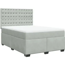vidaXL Boxspringbett 140 x 200 cm Hellgrau