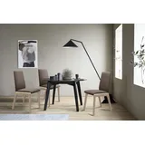 Polsterstuhl STRESSLESS "Laurel", braun (mole batick, schwarz), B:57cm H:92cm T:59cm, Leder BATICK: BATICK ist ein leicht korrigiertes, durchgefärbtes und genarbtes Möbelleder, bei dem die meisten Unebenheiten und Spuren in der Regel entfernt wurden., Stühle, Polsterstuhl, Low Back, Größe M, mit abgerundeten Beinen in Schwarz