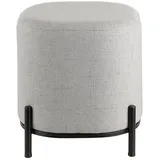 EGLO Mashike, minimalistischer Sitzhocker, runder Couch Beistellhocker, Pouf aus Textil in Grau und Metall in Schwarz, Ø 38 cm