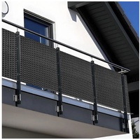 nyvi Balkon Sichtschutz Privafence - Balkonbespannung mit Metallösen - UV-fest, Wetterfest, 100% Blickdicht Farbe:Anthrazit RD03;Größe:100x500 cm