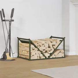vidaXL Kaminholzregal Kaltgewalzter Stahl 70 x 43 x 34,5 cm Olivgrün