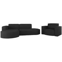 Fun Möbel Sofa Set 2-teilig Sessel und Ecksofa palma