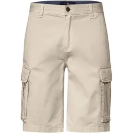STREET ONE MEN, Herren, Gr. 33, beige (sandstone beige), Web, 98% Baumwolle, 2% Elasthan, unifarben, gerade kurz, Hosen Bermudas, mit seitlichen Einschubtaschen