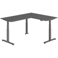 Bümö Eckschreibtisch Graphit, Graphit, Nachbildung, Rechteckig, 160x74x200 cm, FSC