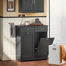 SoBuy Wäscheschrank 78 x 91 x 38 cm Schwarz