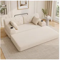 STILVORA Schlafsofa 2-Sitzer-Sofa mit 2 Getränkehaltern Relaxsofa aus Cord, beige beige