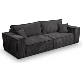 petits-meubles Schlafcouch Cord 4-Sitzer Dunkelgrau