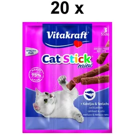Vitakraft Katzensnack Cat-Stick Mini Kabeljau & Seelachs - 60 x 6g