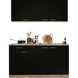 Respekta Küchenzeile Luis 150 cm schwarz