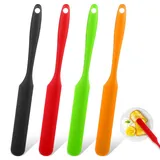 AOZUO 4 Stück Silikon Spatel, Silikon Küche Spatel Glas Spatelset aus Silikon, Hitzebeständige Küchenspatel mit langem Griff, Marmeladenverteiler, Kochen Backen Kuchencreme Butterspatel
