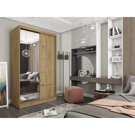 masseno Schwebetürenschrank MIRELLA 120 x 216 x 61 cm Braun