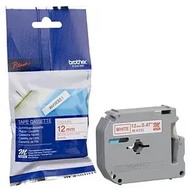 Brother Schriftband M-K232 rot auf weiß 1,2cm x 8m