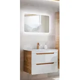 Fun Möbel Badmöbel Set FERMO 2-tlg. Weiß