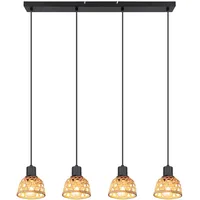 GLOBO Bambusgeflecht 4-flg. 72 cm schwarz Holz
