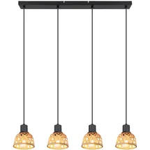 GLOBO Bambusgeflecht 4-flg. 72 cm schwarz Holz