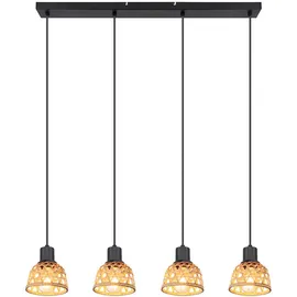 GLOBO Bambusgeflecht 4-flg. 72 cm schwarz Holz