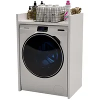 Raumhirsch furniture Waschmaschinenschrank, Weiß, Holzwerkstoff, 66x97x62 cm, Waschküche, Waschmaschinenschrank