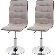 Mendler Esszimmerstuhl HWC-C41 Stoff creme-grau 2er Set