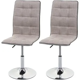 Mendler Esszimmerstuhl HWC-C41 Stoff creme-grau 2er Set