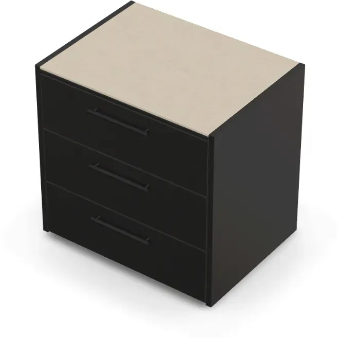 Brabura CT 90 Schubladenmodul - Pietra Di Osso / Anthrazit / Matt schwarzer Griff