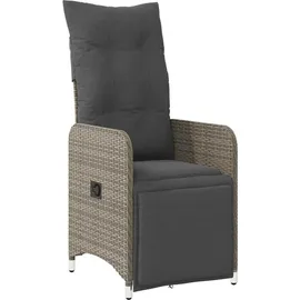 vidaXL 5-tlg. Garten-Bistro-Set mit Kissen Grau Poly Rattan