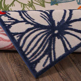 Sanat Teppich SANAT "Floral 2 Outdoor", bunt (multi), B:60cm H:6mm L:110cm, Kunstfaser, Teppiche, Teppich, In- und Outdoor geeignet, Blumen, Balkon, Terrasse, Außenbereich