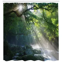 ABAKUHAUS Duschvorhang 175 x 180 cm grün