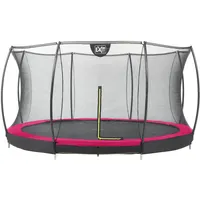 EXIT TOYS Silhouette Bodentrampolin 427 cm inkl. Sicherheitsnetz rosa