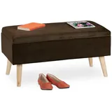 Relaxdays Sitzbank mit Stauraum, braun