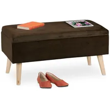 Relaxdays Sitzbank mit Stauraum, braun