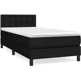 vidaXL Boxspringbett mit Matratze Schwarz 100x200 cm Stoff1389593