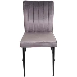 Mendler Esszimmer-Set HWC-K16, 2er-Set Stuhl+Sitzbank Esszimmergruppe Sitzgruppe Esszimmergarnitur, Samt Metall - dunkelgrau