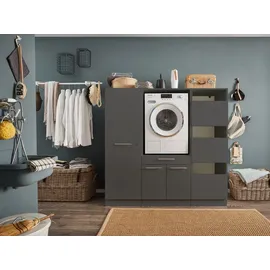 laundreezy Waschmaschinenschrank 167,5 x 162 x 67,5 cm Grau
