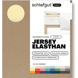 SCHLAFGUT Easy Spannbettlaken für Topper Jersey Elasthan 140 x 200 - 160 x 220 cm yellow mid