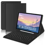 FOGARI Tastatur Hülle für Samsung Galaxy Tab S6 Lite 2024/2022/2020 | Samsung Galaxy Tab S6 Lite Hülle mit Pencil Halter für Galaxy Tab S6 Lite 10.4” P625/P620/P613/P619/P610/P615, Schwarz