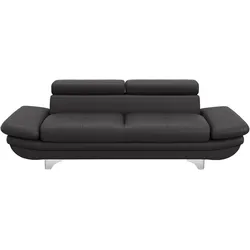 3-Sitzer COTTA "Enterprise", schwarz, B:233cm H:75cm T:104cm, Softlux-Kunstleder;Luxus-Kunstleder, Sofas, Big-Sofa, mit Armteilverstellung & Kopfteilverstellung
