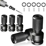 5 Stück Steckschlüssel Adapter 1/2 auf 1/4 – Schlagschrauber Bit Adapter Aus Chrom-Vanadium-Stahl, Kompatibel Mit Schlagschrauber Nüsse, Schlagschrauber Bits Und Schlagschrauber Adapter 1/2 Auf Bit