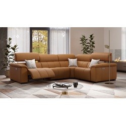 Designer Eckcouch MINORI Leder Polsterecke Sofa - orange