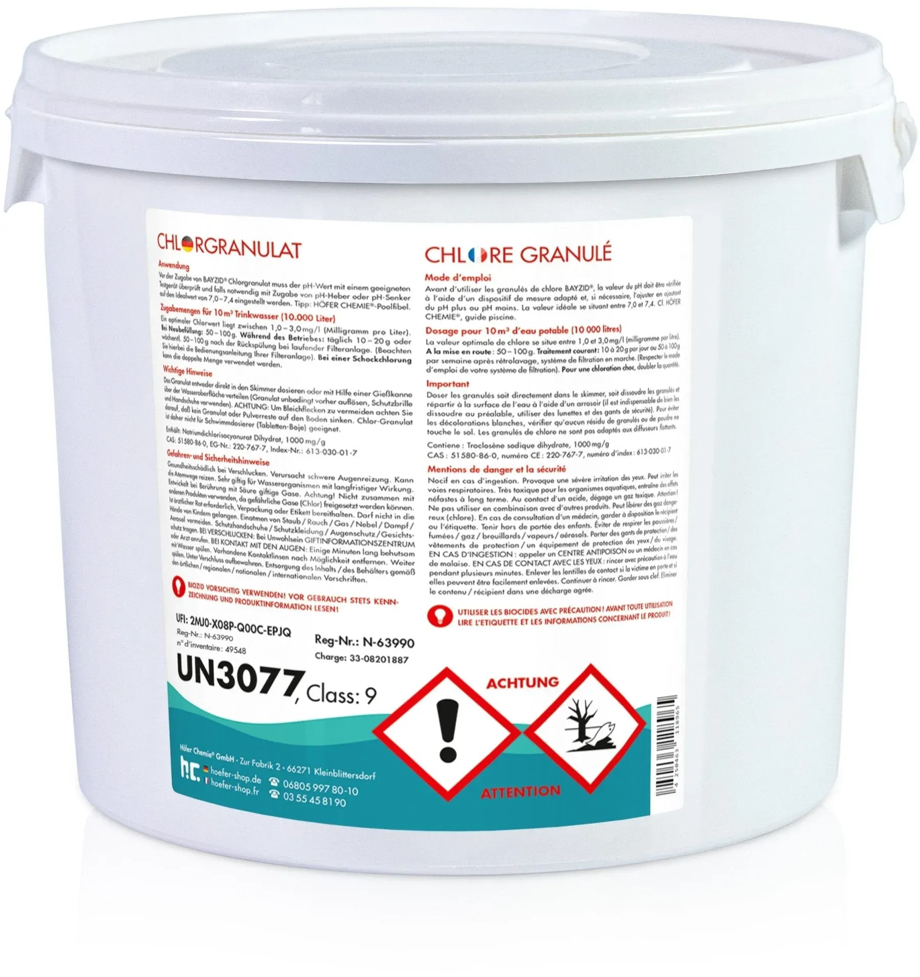 1 Set  Kit de base pH & chlore