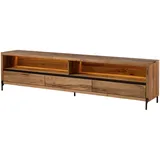 MASSIVMOEBEL24.DE Montreux Lux TV-Board 242x47x60 Natur Geölt Wild-/Zerreiche Massivholz
