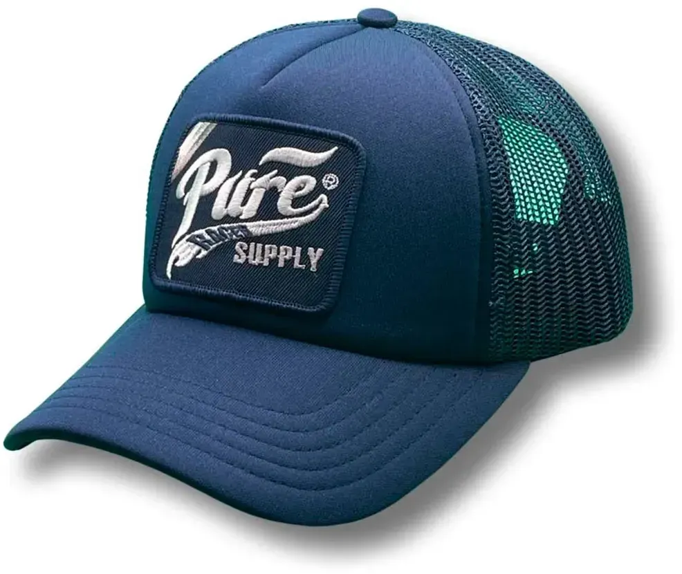 Pure Racer Flames Logo Kappe - Blue Navy - ONE SIZE: