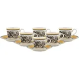 Villeroy & Boch Audun Ferme Espressotassen mit Untertassen 80 ml 6 x)