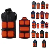 WANGTIANXUE Beheizbare Weste Unisex 11 Zonen USB Lade Heizweste, Beheizte Weste Herren/Damen Weste 3 Fakultativ Temperatur Heating Vest für Outdoor Skifahren Jagd Wandern Motorrad(Ohne Akku) - M