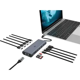 ISY IAD 1030 12-in 1 USB-C Multiport Adapter, Silber