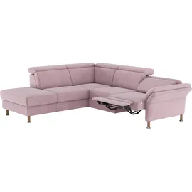 Home Affaire Ecksofa HOME AFFAIRE "Calypso L-Form", rosa (altrosa), B:259cm H:85cm T:227cm, 100% Polyester, Sofas, Ecksofa, mit Relaxfunktion motorisch im Sofa 2,5- Sitzer
